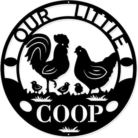 Affiche Murale En Métal Coq - 30 Cm - Décoration Rustique Pour Cuisine Fermière Jardin Intérieur Extérieur - 1 Pièce (1/5)