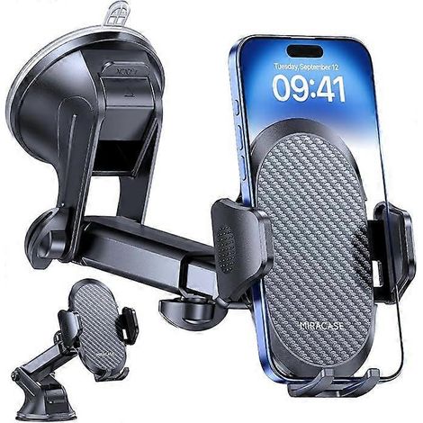 Supports de téléphone Miracase pour voiture [Ventouse améliorée] Support mains libres pour téléphone de voiture, support rotatif à 360° pour iPhone et autres modèles (1/5)
