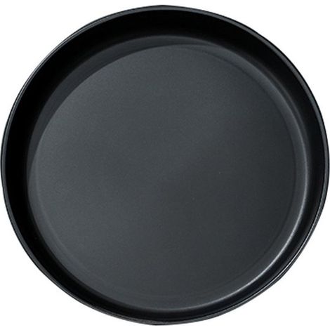 Bandeja redonda de dos piezas, de 37,5 cm de diámetro, con superficie antideslizante, estilo restaurante, color negro. (1/5)