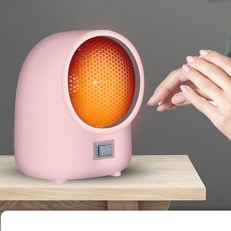 Mini-Schnellheizgerät mit Überhitzungsschutz, kleine Heizung für Zuhause oder Büro, rosa, EU-Stecker 220 V (1/5)