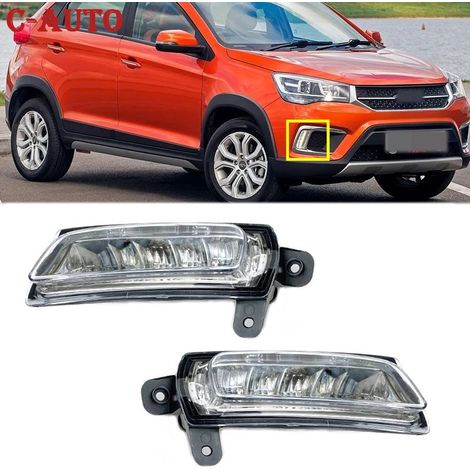 Kit 2 Feux de Jour LED DRL pour Chery Tiggo 3X / 3XE, Feux Antibrouillard Avant de Pare-chocs Gauche Conducteur + Droit Passager, Bloc Optique LED 12V en ABS, Remplacement ou Ajout LED (1/4)