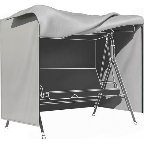 Outsunny funda balancín jardín funda columpio jardín exterior cubierta de columpio de tela Oxford 600D con 2 cremalleras 177x114x152 cm gris (1/5)