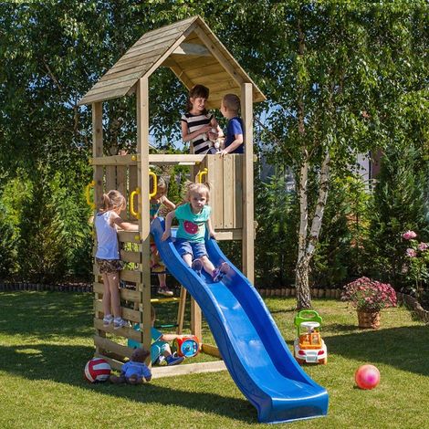 Fungoo Spielturm "Carol 1", natur, Rutsche (1/5)