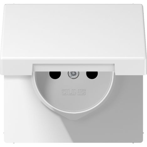 enjoliveur - pour prise de courant 2p+t - ls - avec couvercle - blanc - jung ls1521fklwwpl1