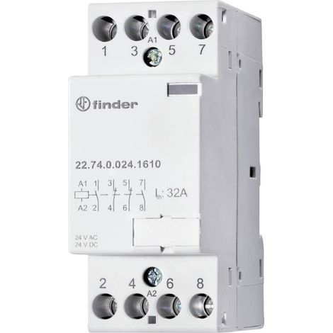 Finder 22.74.0.024.1310 Contattore 4 NA 24 V/DC, 24 V/AC 32 A 1 pz.