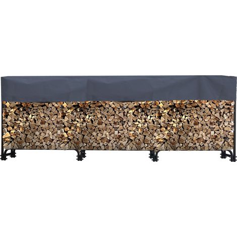 Quick-Star – Abri à bûches en acier 272 x 25 x 95 cm – Capacité 1,0 m³ – Housse en polyester – Pour bois de 25 à 40 cm