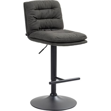 Tabouret de bar Damar Tissu Gris foncé Noir