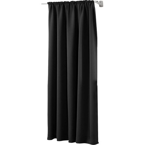 WOLTU 1 pièce Rideau occultant, pour Maison intérieure pour fenêtre et Porte Isolant Thermique, 135x225cm, Noir VH5881sz