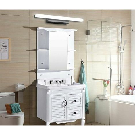 Lampada da parete a LED per specchio da bagno, 40 cm, luce bianca fredda, 9 W, 6000 K, colore nero, per interni, illuminazione da bagno, 800 lumen, non dimmerabile [Classe energetica F] (1/4)