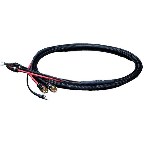 Câble phono Hi-Fi avec fil de terre pour platine vinyle, câble OFC vers fiche plate de mise à la terre pour amplificateur CD (1/5)