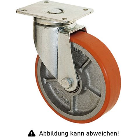 Rollcart Schwerlast Polyurethan- Lenkrollen Ø150x40mm mit 400kg Tragkraft