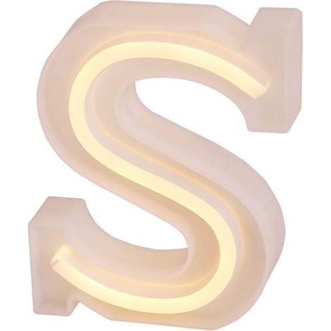 Lettere luminose neon a led luci alfabeto S luminoso per decorazione casa compleanni nozze festa bar eventi luce calda (1/5)