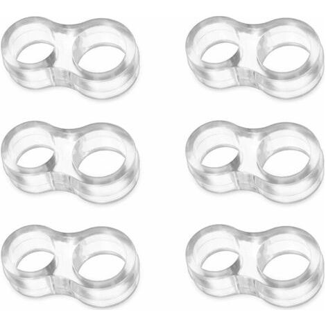Lot de 6 butoirs de porte en silicone pour poignées en PVC, conçus pour bloquer efficacement les portes. Ces butoirs transparents sont non toxiques et sûrs à utiliser. (1/5)