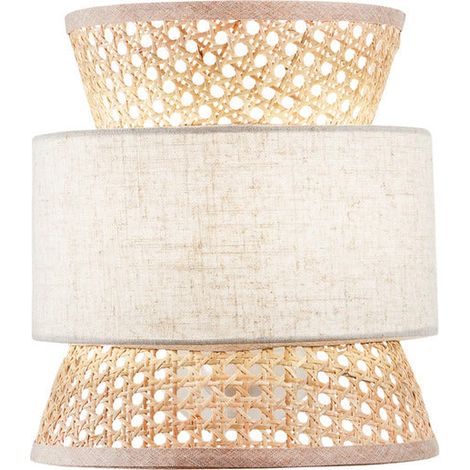 [GEBRAUCHT] B-Ware Luce Ambiente Design Wandlampe Gazebo LED Leuchte Rattan dimmbar beige 27cm hoch (1/2)