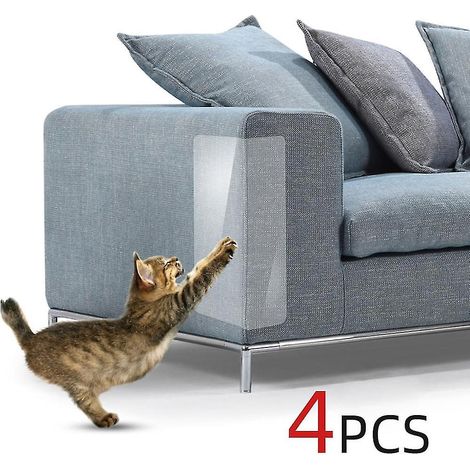 Lot de 4 protections transparentes pour canapé et fauteuil, 40 x 35 cm, idéales pour les griffes de chat. (1/3)