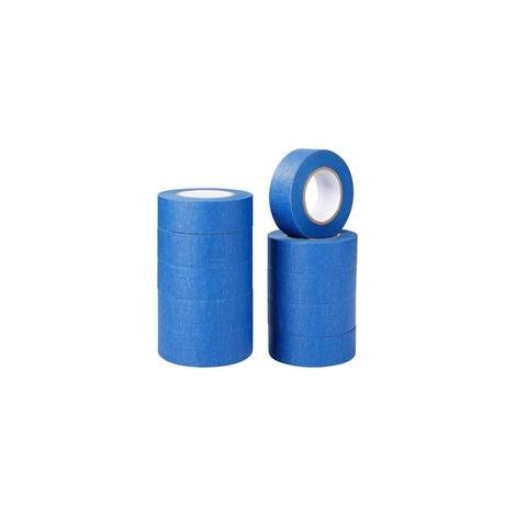 Ruban de Masquage Bleu Ruban Adhésif de Peinture et de Décoration pour Étiquettes, Peinture au Pistolet, Peintres, Activités Artisanales 10 Rouleaux 24mm × 20m (1/5)