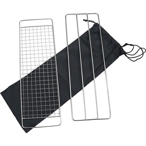 3 pièces Set Grille Barbecue Inox Support Cuisson Uniforme pour Steak (1/5)