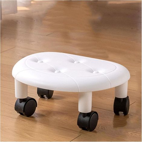 Tabouret bas à roulettes, tabouret universel moderne et simple pour chambre à coucher, petit tabouret à roulettes pour usage domestique (1/5)