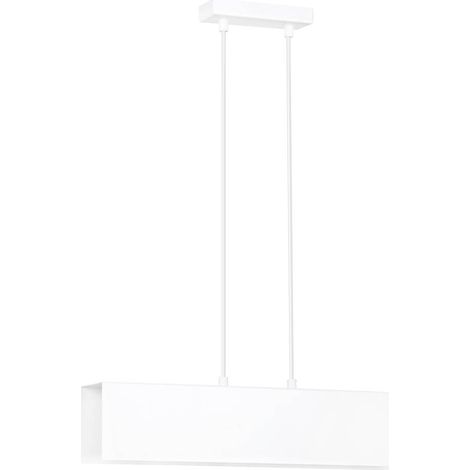 Lampadario Moderno 2 Luci Gentor In Acciaio Bianco (1/4)