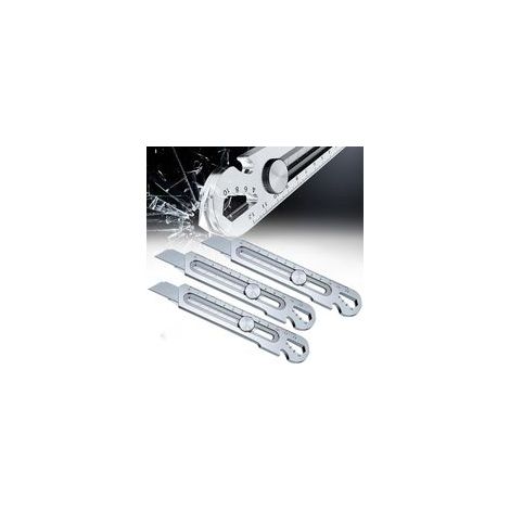 Cutter rétractable professionnel, couteau utilitaire polyvalent robuste de 18 mm, couteau utilitaire robuste en acier inoxydable pour la maison, l'école, le bureau (argent, 3 pièces) (1/5)