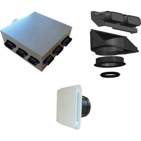 Unelvent – Kit accessoires VMC double flux – Adhésif et collier de fixation – Longueur 80mm et 125mm – Pour logements T5 avec 4 sanitaires (1/2)