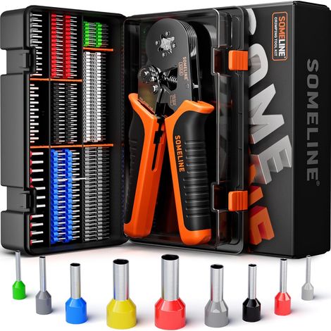 Pince à sertir à Cliquet avec 9 Tailles de Cosses Electriques à Sertir, 0,25-10mm² Pince à Sertir Cosse Electrique, les Cosses de Fils, Pince Electricien (1/5)