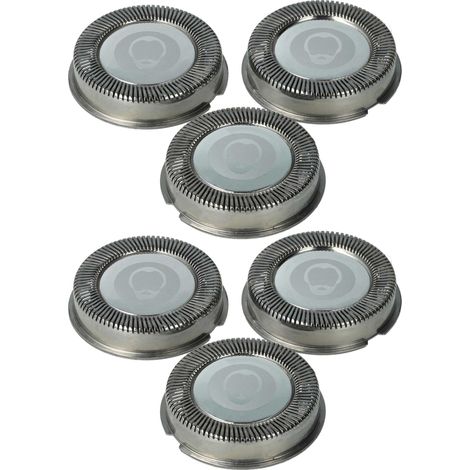 vhbw 6x Ersatz-Scherköpfe kompatibel mit Philips HQ5860, HQ5856, HQ5858, HQ5850, HQ5851, HQ5855, HQ5853, HQ5854 Elektrorasierer