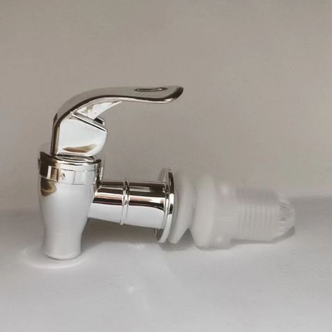 Lot de 2 robinets de rechange pour distributeur de boissons (chaudes et froides, café et jus), argent (1/4)