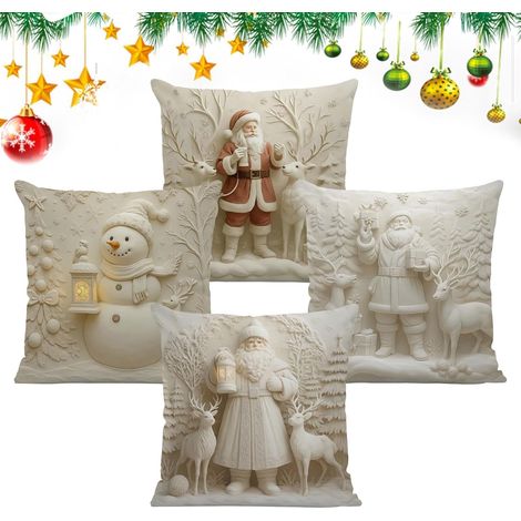 Fundas para cojines de sofá de 43 x 43 cm, decoración navideña (1/5)
