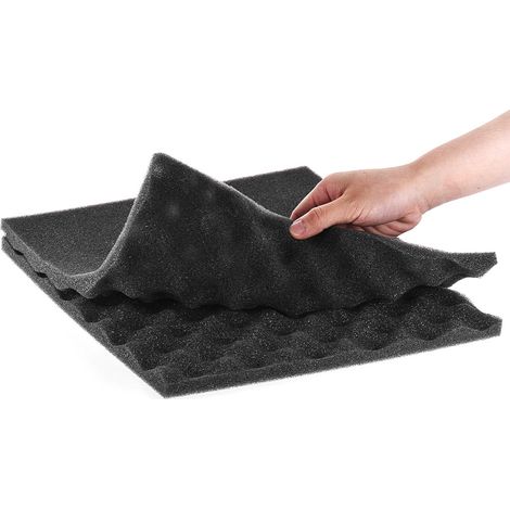 Panneaux de mousse d'isolation acoustique Studio Foams, 30 x 30 cm, lot de 36, gris foncé (1/2)