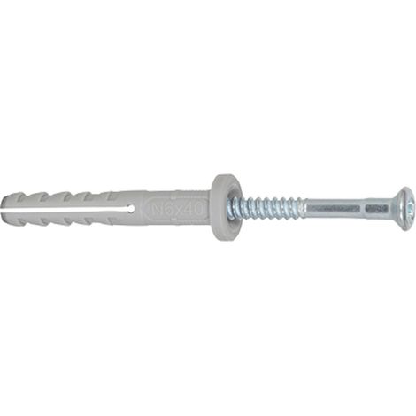 Fischer 100x Nageldübel N 5 x 25/1 F mit Nagelschraube - 514872