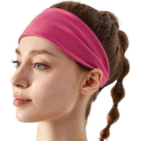 Bandeau de sport pour yoga et autres activités physiques - Élastique, antidérapant et absorbant la transpiration - Rouge (1/5)