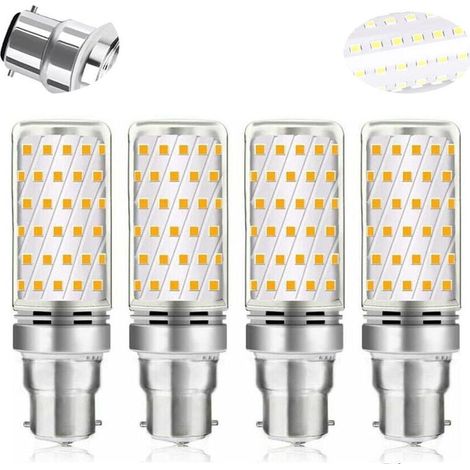 XVX B22 Ampoule LED Maïs 16 W Blanc Froid 6000 K Betterlife 1600 lm Équivalent Halogène B22 100 W-120 W AC 230 V Ampoule B22 pour Garage/Studio Non Dimmable Lot de 4 [Classe d'efficacité énergétique (1/4)