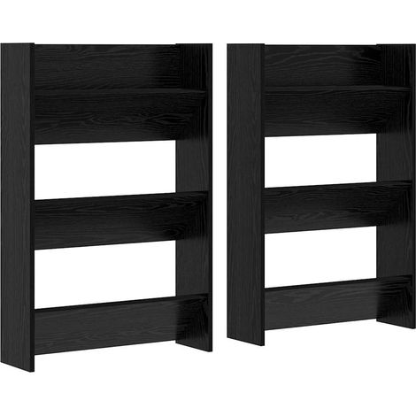 Maison Exclusive - Armario Zapatero con estante 2 pcs Roble Negro