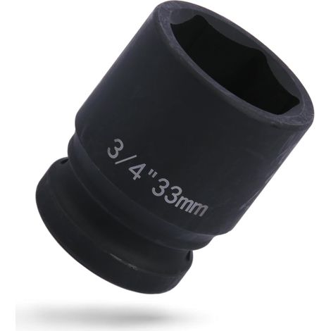 Douille 3/4" 33 mm, 6 pans en acier Cr-V, douille pour visseuse à percussion (1/5)