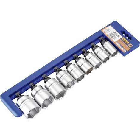 Juego de 9 vasos 1/2' 17-32 mm en regleta ALYCO