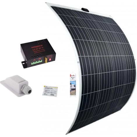 PACK ANTARION Panneau solaire Souple 135W + Régulateur MPPT 10A + Kit de pose Camping-car