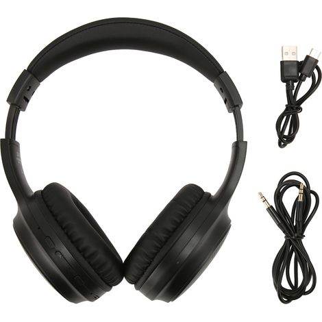 Casque Bluetooth antibruit actif, mode double lecture, pliable, sans fil, noir, pour voyage et bureau (1/5)
