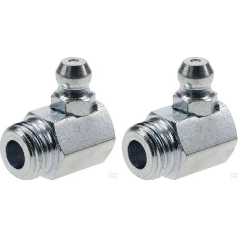 2x graisseur M10x1 angle 90° embout graissage pompe à graisse manuelle hydraulique tracteur engin agricole tractopelle