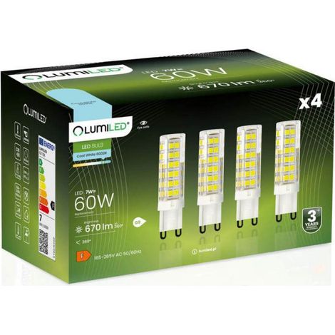 Ampoule Led G9 - 7 W - 670 Lm - 6500 K - Angle De Diffusion 360° - Pour Éclairage Intérieur - Lot De 4 (1/5)