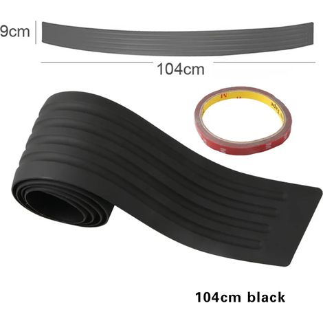 (Noir 104 cm) Bandes de protection universelles en fibre de carbone pour coffre et portières de voiture,protection de seuil de porte,protection de pare-chocs arrière,moulures en caoutchouc,garniture d (1/3)