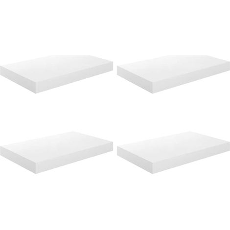 vidaXL Estante flotante de pared 4 uds MDF blanco brillo 40x23,5x3,8 cm (1/2)