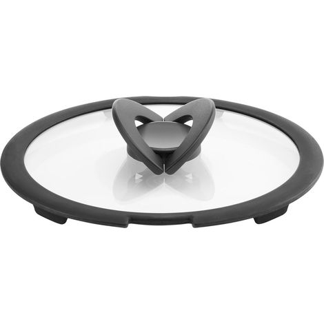 Lagostina Ingenio 010244060120 Deckel Rund Schwarz, Transparent
