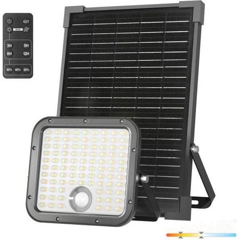 Projecteur solaire LED 30 W 4800 lm 2 températures de couleur avec détecteur de mouvement noir IP65 Kobi MHCS (1/5)