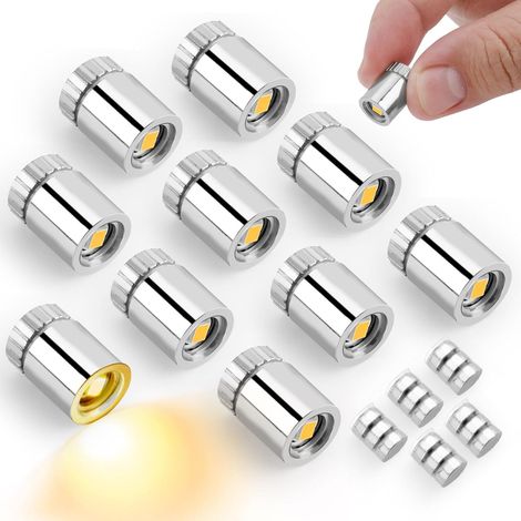 10pcs Mini Lumières LED, Petites Lumières LED Alimentées par Batterie Lumières de Maison de Mini Spots pour Lanterne en Papier Décoration de Fête Artisanat (Lumière Blanche Chaude) (1/5)