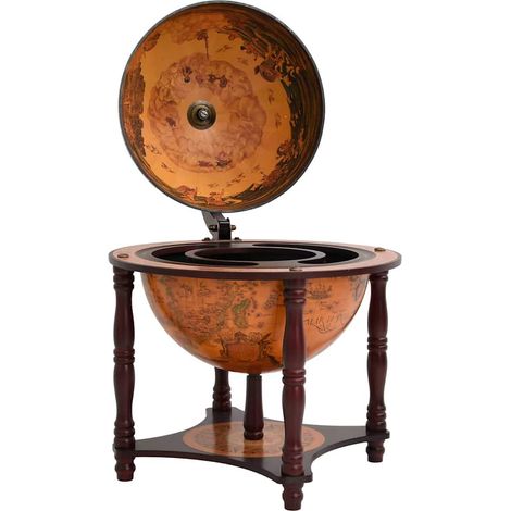 Maison Exclusive - Bar a Globo Portavini Marrone Legno Massello di Eucalipto (1/5)