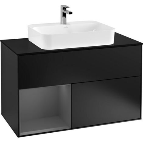 V&B Waschtischunterschrank Finion 100, Pl b m, Rg li Anthrac. m, bla m Lac (1/2)