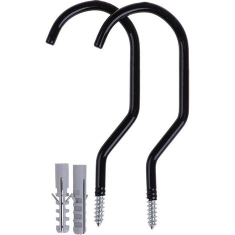 QAZQA Supports muraux pour vélo,Vélo Titulaire du Support de Bicyclette Crochets de Stockage de vélo Cycle Standard pour intérieur/Garage/cabanon Noir 2pcs (1/5)