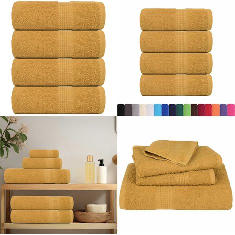 vidaXL Seiftücher 4 Stk. Golden 30x30 cm 360 g/m² 100% Baumwolle (1/5)