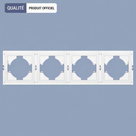 Plaque murale quadruple type 80 standard européen en PC blanc sans prise ni interrupteur 32 8 × 8 × 4 cm 130 g – Livraison gratuite